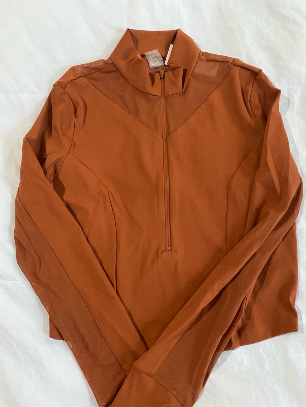 NWT LA Society Rust Quarter-Zip Long Sleeve Top